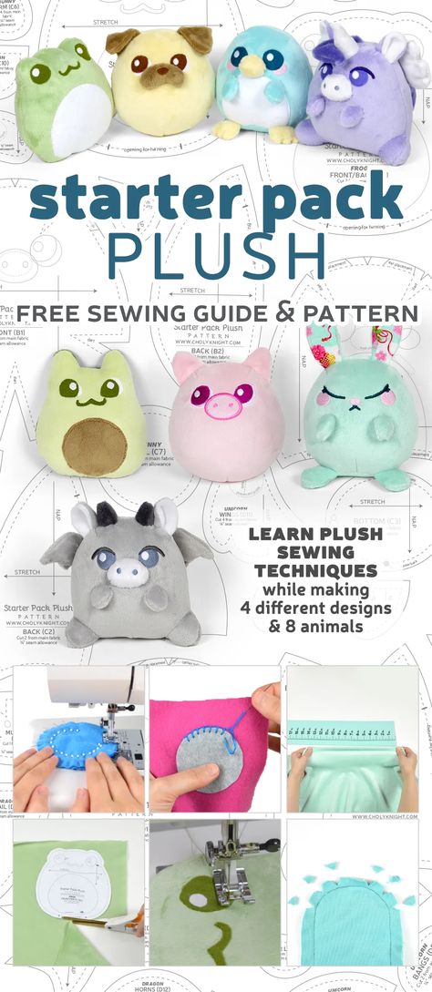 Free Sewing Patterns For Kids Toys, Kawaii Plush Sewing Patterns, Sewing Patterns Free Stuffed Animals, Free Sewing Patterns For Plushies, Sewing Pattern Free Animals, Sew Plushies Free Pattern, Easy Sew Stuffed Animals Free Pattern, Simple Cat Plush Pattern, Sewing Plushies For Beginners