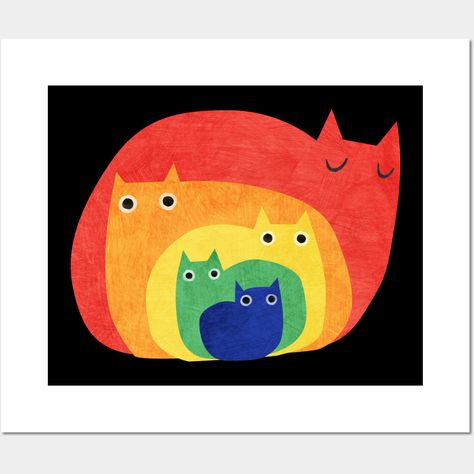 Rainbow cats -- Choose from our vast selection of art prints and posters to match with your desired size to make the perfect print or poster. Pick your favorite: Movies, TV Shows, Art, and so much more! Available in mini, small, medium, large, and extra-large depending on the design. For men, women, and children. Perfect for decoration. Art Elementary, Rainbow Order, Rainbow Cat, Cat Merchandise, Cat Posters, Rock Painting Art, Paper Clay, Cat Wall, Cat Illustration