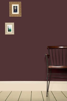 Brinjal No. 222 Paint Eggplant Paint Color, Brinjal Farrow And Ball, Fall Paint Colors, Wall Color Schemes, Burgundy Walls, Aubergine Colour, Farrow And Ball Paint, Farrow And Ball, Wall Bedroom