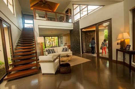 Modern Filipino Interior, Modern Filipino House, Bel Air House, Scandinavian House Design, Filipino House, Philippine Houses, Japanese Style House, House Floor Design, Modern Style House Plans