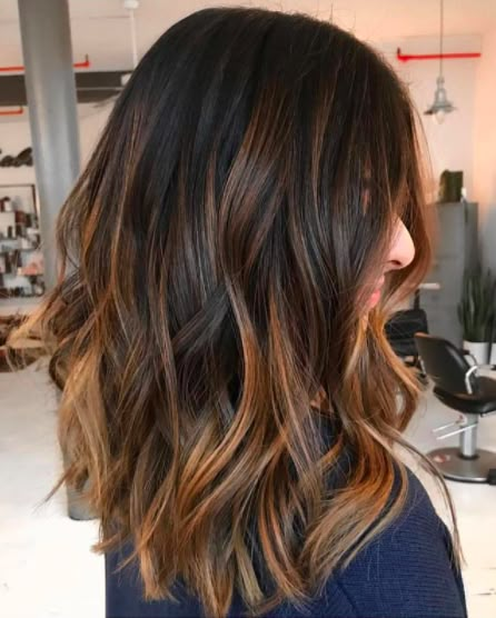 Ombré Hair Black, Baylage Black, Black Ombré Hair, Black To Brown Ombre Hair, Hombre Hair, Caramel Ombre Hair, Dark Ombre Hair, Black Hair Ombre, Black Hair Balayage