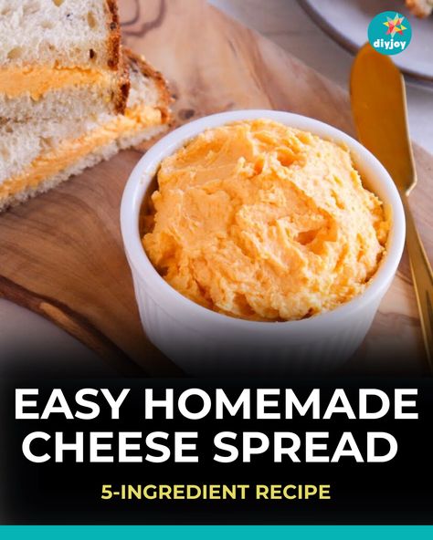 This homemade cheese spread is creamy and cheesy – perfect for your breakfast toast! Make it at home with just 5 ingredients. Cream Cheese Spread Recipes For Crackers, Homemade Cheese Spread, Horseradish Cheese Spread, Cheese Spread For Bread, Cheese Spread Recipes For Crackers, Easy Homemade Cheese, Pretzel Crusted Chicken, Cream Cheese Spread Recipes, Chedder Cheese