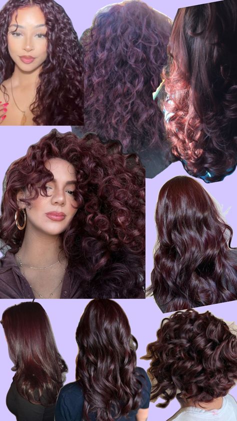 Hair Color Curly, Cherry Cola Hair Color, Black Cherry Hair Color, Cherry Cola Hair, Black Cherry Hair, Cherry Hair Colors, Wine Hair Color, Wine Hair, Cherry Hair