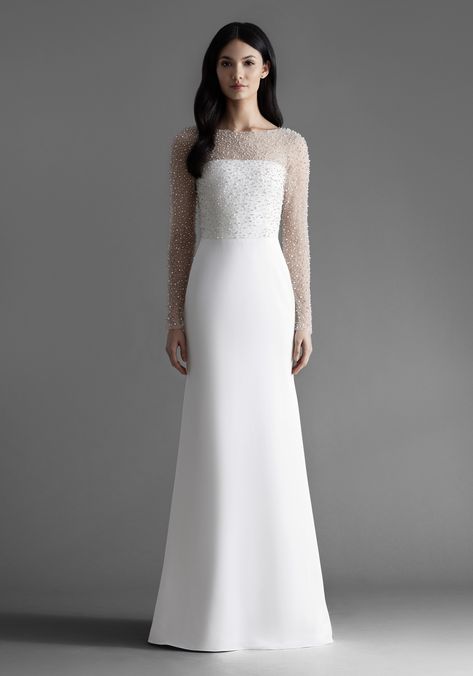 Allison Webb, Baju Kahwin, Embellished Wedding Dress, Simple Wedding Gowns, A Line Bridal Gowns, Simple Gowns, Long White Dress, Dresses Simple, Modest Wedding