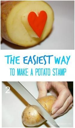 Potato Painting Stamps, Potato Painting, Potato Stamping, Potato Stamps, Potato Printing, Potato Stamp, How To Make You, Diy Wrapping Paper, Potato Print