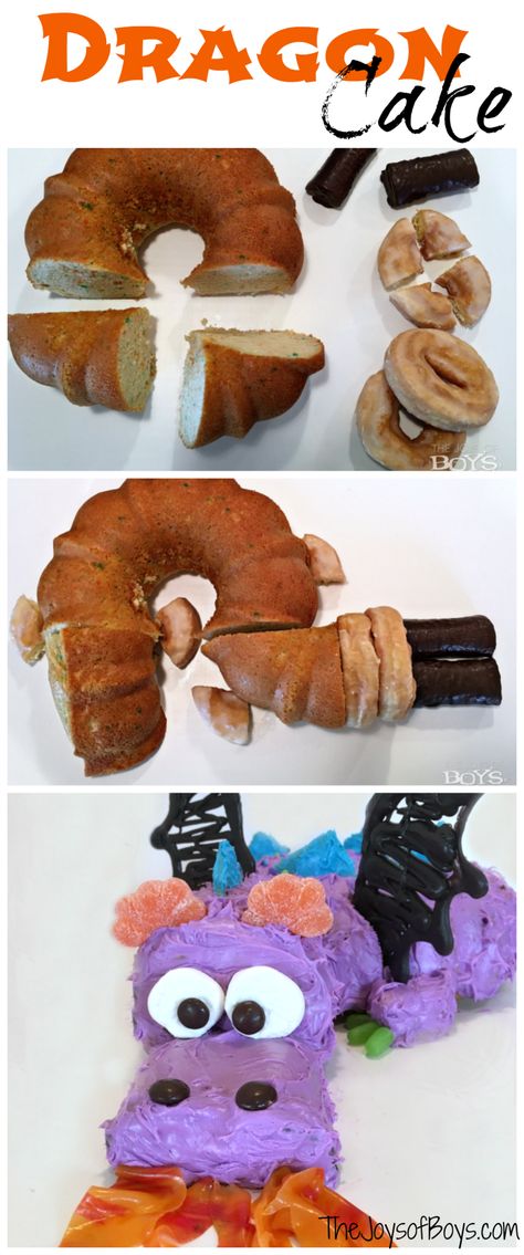 When my son said he wanted a dragon birthday cake for his birthday I was worried.  But this I can handle!  I love this easy dragon cake! #cakeideas #dragon #dragoncake #birthdaypartyideas #boyparties #birthdayideas #birthdaycakeideas Dragons Cake, Cake For His Birthday, Easy Desserts For Kids, Dragon Birthday Cakes, Dragon Cakes, New Birthday Cake, Dragon Cake, Cake Kids, Birthday Cake For Him