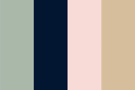 Sage green, navy blue, blush pink & khaki tan Sage Blue And Pink Living Room, Khaki And Pink Bedroom, Sage Green Navy Blue Blush Pink Bedroom, Sage Green And Pink Office, Sage Green And Navy Bathroom, Navy And Sage Bedroom, Esthetics Studio, Marriage Vibes, Townhouse Bedroom