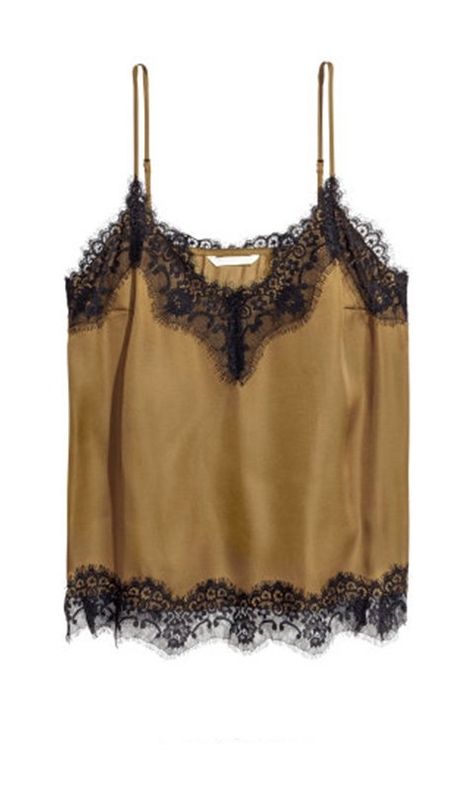 We love these affordable fashion pieces from H&M, all under $50. Get ready for fall fashion with this H&M Satin and Lace Camisole Top Lacy Camisole, Lace Camisole Top, Satin Cami Top, Top Satin, Lacy Tops, Satin Camisole, Design Moda, Lace Trim Cami, Lace Trim Top