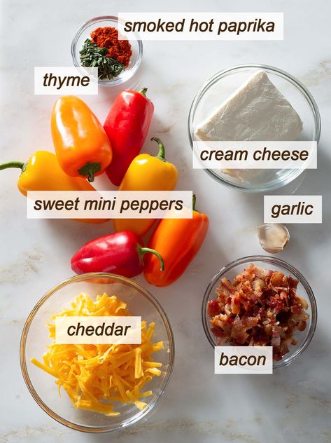 Cheesy Bacon Stuffed Mini Peppers, Stuffed Bell Peppers Bacon, Pepper Cream Cheese Stuffed, Sweet Pepper Cream Cheese, Mini Sweet Pepper Dip, Stuff Sweet Peppers Cream Cheeses, Bacon Wrapped Sweet Peppers Cream Cheese, Stuffed Mini Sweet Peppers Cream Cheese, Cream Cheese Stuffed Mini Sweet Peppers