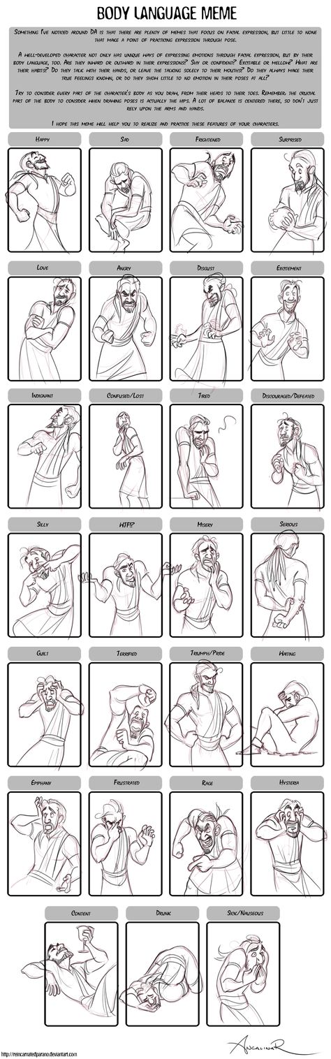 Body Language Meme by ancalinar on DeviantArt Body Gestures, Animation Characters, Drawing Body Poses, Drawing Expressions, Gesture Drawing, Animation Reference, Poses References, Character Poses, Cartoon Drawing