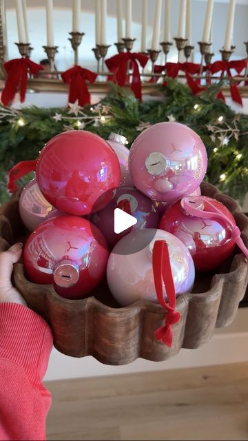 Aurelie Erikson on Instagram: "DIY Anthro-Inspired Ornaments ✨ Aren’t these just the dreamiest ornaments you’ve ever seen? I made these beauties last year and couldn’t resist recreating them with this season’s Christmas colors! 🎀🎅🏼 They’re definitely a must-add to your holiday craft list. 🎨   All you need: iridescent ornaments + acrylic paint. So easy, so stunning!  what do you prefer iridescent or clear? 🫧  Comment DIY below to receive a DM with the link to shop this post on my LTK ⬇ https://liketk.it/4WmPd #ltkholiday #ltkseasonal #ltkvideo  save & share this post with a friend who needs a craft night 🎀🎄🎅🏼  . . . . . . #diychristmas #christmasdecor #pinkchristmas #christmasdiy #christmashome #anthrohome #christmasmantle #whimsical #christmashomedecor #christmascrafts #tistheseas Anthro Inspired Ornaments, Anthropology Ornaments Diy, Diy Whimsical Christmas Ornaments, Anthro Inspired Christmas, Clear Ornament Ideas, Aurelie Erikson, Iridescent Ornaments, Ornaments Acrylic, Clear Ornaments