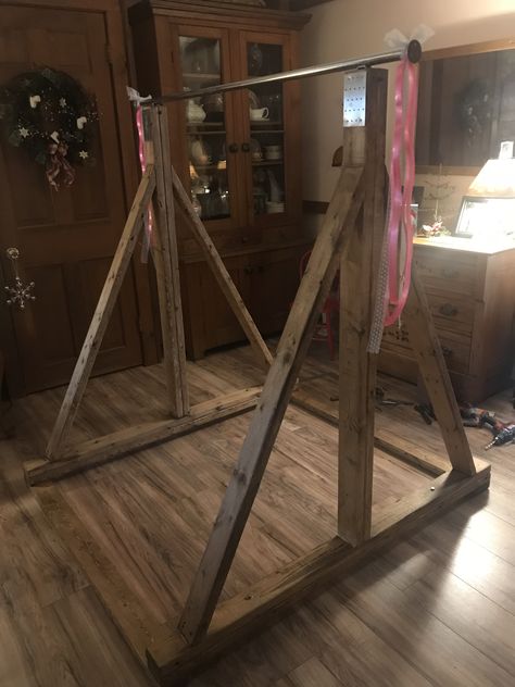 Homemade Gymnastics Bar, Diy Gymnastics Bar, Diy Gymnastics Equipment, Gymnastics Bars For Home, Gymnastics At Home, Sensory Gym, Homemade Bar, Gymnastics Room, Gym Bar