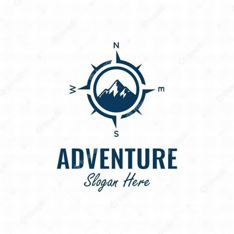 Vintage Logo Design Inspiration, Mountain Element, Logo Voyage, Hiking Logo, Adventure Logo Design, Nautical Logo, Vintage Arrow, Map Logo, Logo Generator