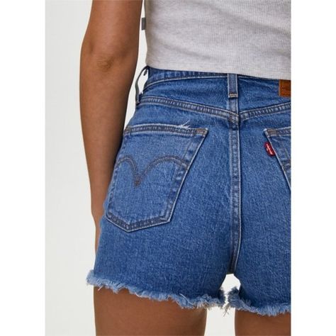 NEW Levi’s Ribcage High Rise Raw Edge Jean Shorts Levis 501 Women, Levi 501 Shorts, Ribcage Jeans, High Rise Denim Jeans, Ripped Shorts, Levi’s Jeans, Denim Cutoff Shorts, Denim Jean Shorts, Cut Off Jeans