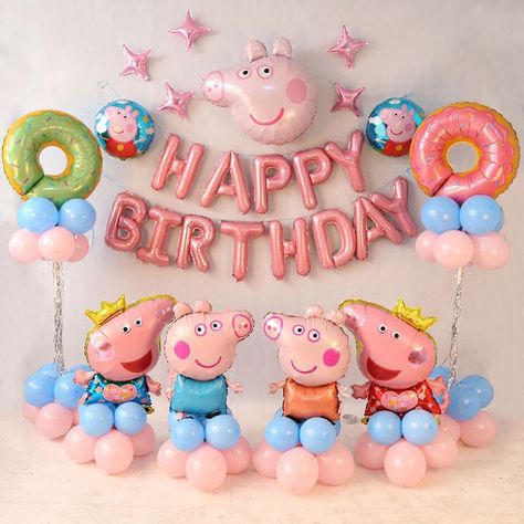 Peppa Pig Theme Birthday, Pig Birthday Party Decorations, Pig Birthday Decorations, Pig Birthday Theme, Peppa Pig Birthday Decorations, Peppa Pig Party Decorations, Peppa Pig Balloons, Peppa Pig Birthday Party Decorations, Peppa Pig Decorations