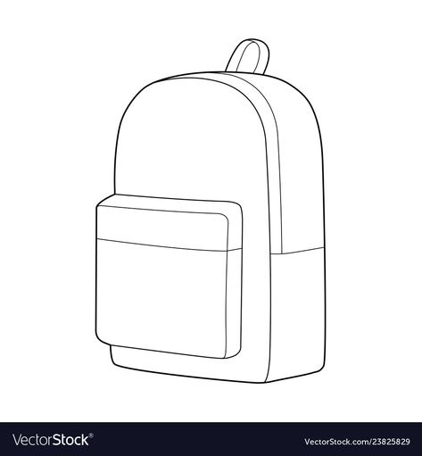 Drawing Backpack, Backpack Drawing, Graphic Shapes Design, Drawing Template, Custom Backpack, Travel Drawing, Backpack Fashion, Vintage Backpacks, Sketch A Day