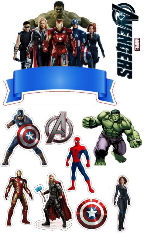 Marvel Cake Toppers Printable, Avenger Cake Design, Avengers Cake Toppers Printable, Avengers Topper, Avengers Image, Avengers Cake Design, Avengers Theme Birthday, Avengers Cake Topper, Superhero Cookies