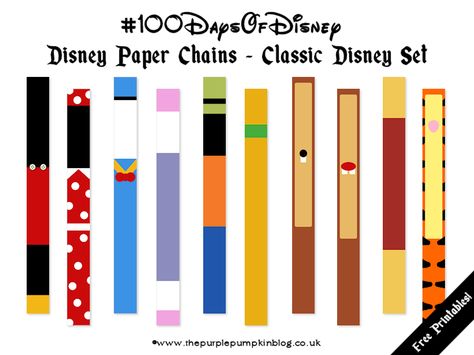 Welcome to Day 22 of 100 Days of Disney here on The Purple Pumpkin Blog! Be sure to check out all … Disney Themed Classroom, Disney Countdown, Disney Classroom, Make It Monday, Disney Printables, Paper Chain, Purple Pumpkin, Disney Trip Planning, Paper Chains