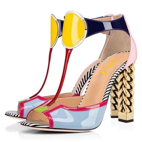 Step into a world of color and style with our Multicolor Patent Leather T-Strap Heels! 🌈👡 These peep-toe sandals with a metal chunky heel are the perfect blend of fashion-forward design and comfort. Make a statement with every step and let your vibrant personality shine through! 💃 Colored Heels, Womens Gladiator Sandals, Gladiator Heels, T Strap Heels, Womens Stilettos, Lv Bags, Stylish Sandals, Drag Queens, Stiletto Sandals