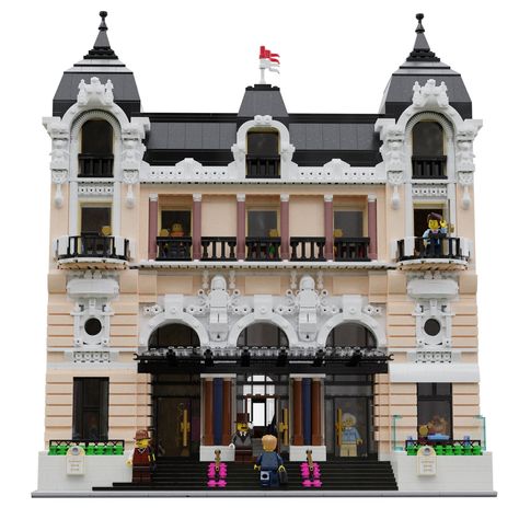 LEGO IDEAS - Product Ideas - Hotel de Paris Monaco Lego Paris, Lego Hotel, Lego Town, Big Lego, Lego Buildings, Lego Inspiration, Lego Table, Lego Games, Lego Modular