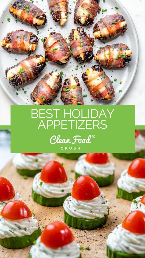 Our BEST Holiday Appetizers! We are fully immersed in the holiday season, which means fun dinners, get-togethers, parties, and so much delicious food! With all the fun holidays approaching comes so many different ways to celebrate. Whether you... Easy Healthy Holiday Appetizers, Horsdevours Appetizers Holidays, Paleo Christmas Appetizers, Best Holiday Appetizers Christmas, Paleo Holiday Appetizers, Keto Holiday Appetizers, Light Holiday Appetizers, Spicy Christmas Snacks, Holiday Appies