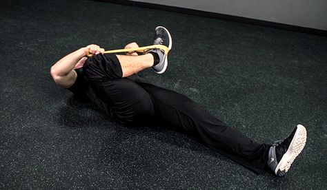 Resistance Band Exercise #5: Lying Glute Extension Exercises For Knee Pain, Using Resistance Bands, Fitness Before After, Joints Pain Remedy, Knee Strengthening Exercises, How To Strengthen Knees, Knee Pain Exercises, Band Exercises, Bad Knees