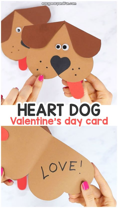 Valentines Day Craft, Saint Valentin Diy, Dog Craft, Valentines Bricolage, Puppy Valentines, February Crafts, Valentine Craft, Diy Valentine's Day, Valentine's Day Crafts For Kids