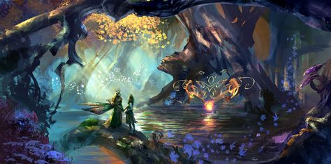 D&d Online, Fantasy Forest, Fantasy Setting, Galaxy Art, Fantasy Artist, Magical Forest, Wizards Of The Coast, One Shot, Sci Fi Fantasy