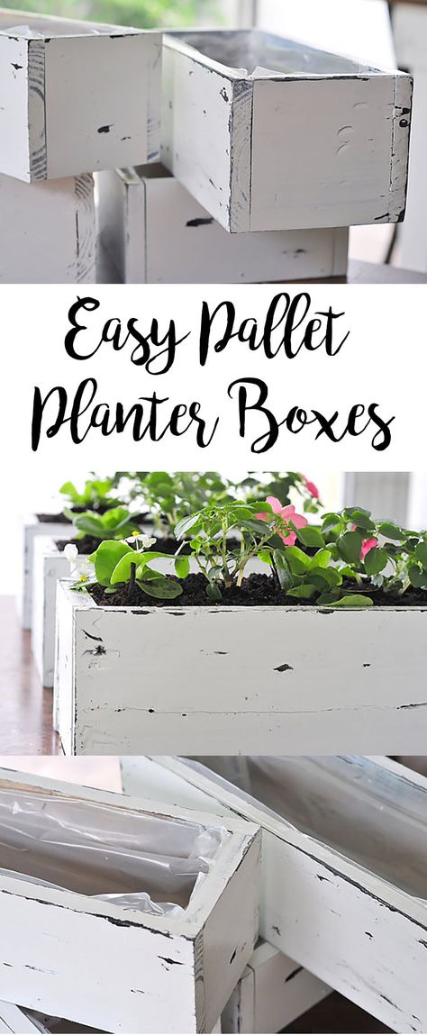 Use that old wood pallet and create something beautiful and useful! These 20 DIY Pallet Projects all include instructions so it is easy for you. #thecraftyblogstalker #palletprojects #palletcrafts #howto Pallet Planter Boxes, Diy Pallet Planter, Pallet Planter Box, Diy Tumblr, Wood Projects For Beginners, Pallet Planter, Pallet Creations, Pallet Garden, Diy Craft Tutorials