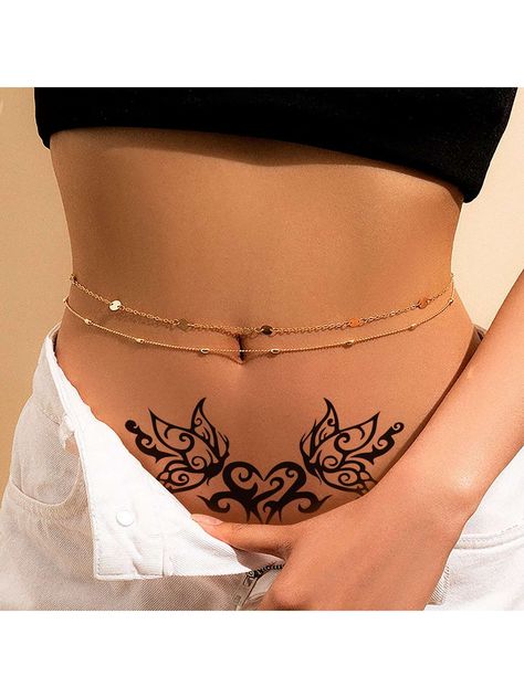 Charm Waterproof Temporary Tattoo Sticker For Women's Chest, Private Part, Belly, Sexy & Alternative Adult Temptation Men And Women Tattoo Sticker Black Friday | SHEIN USA Tattoo On Private Part, Abdomen Tattoo, Private Tattoos, Man Tattoo, Cleanser For Oily Skin, Pretty Tattoos For Women, Stomach Tattoos, Lower Abdomen, Attract Men