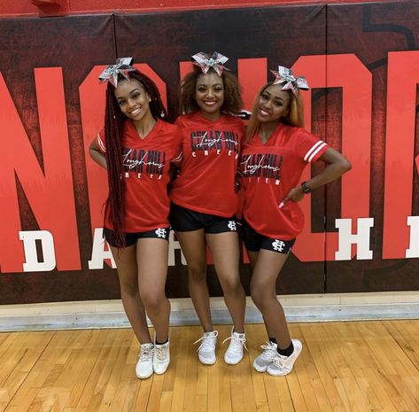 Pep Squad Uniforms, Middle School Cheer Uniforms, Step Team Uniforms, Stomp N Shake Cheer Uniforms, Stomp And Shake Uniforms, Step Team Outfits, Cheer Black, Team Treats, Cheer Practice Outfits