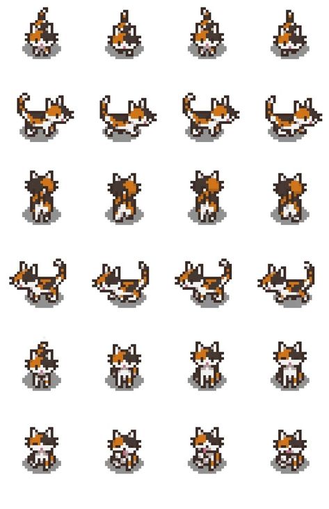 Stardew Valley Animals, Stardew Valley Sprites, Stardew Valley Pixel Art, Pixel Art Cat, Pixel Illustration, Cat Pixel Art, Duck Game, Farm Cat, Pixel Cat