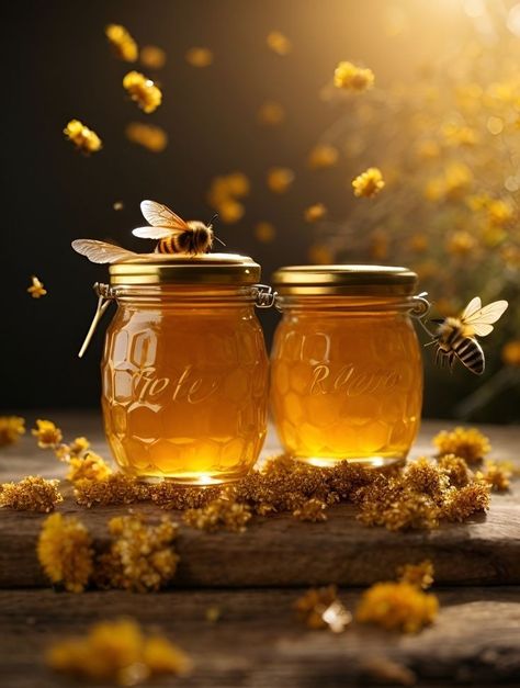 Glass Honey Jar, Honey Pictures, Logo Bee, Honey Logo, Honey Jars, Honey Photography, Bee Pictures, Sweet Meat, Golden Honey