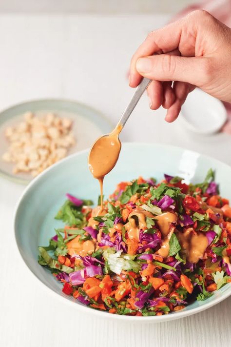 Chopped Thai Salad | Kitchn Satay Salad, Thai Satay, Thai Salad, Thai Salads, Healthy Vegetarian Dinner, Vegetarian Cabbage, Make Ahead Lunches, Vegetarian Dinners, Recipes Salads