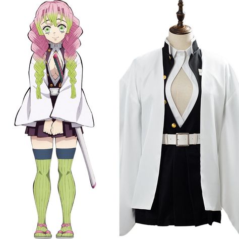 Mitsuri Kanroji Cosplay, Mitsuri Kanroji Demon Slayer, Manga Demon Slayer, Japanese Sweater, Short Kimono Jacket, Japanese Hoodie, Sukajan Jacket, Japanese Shirt, Dress Kimono