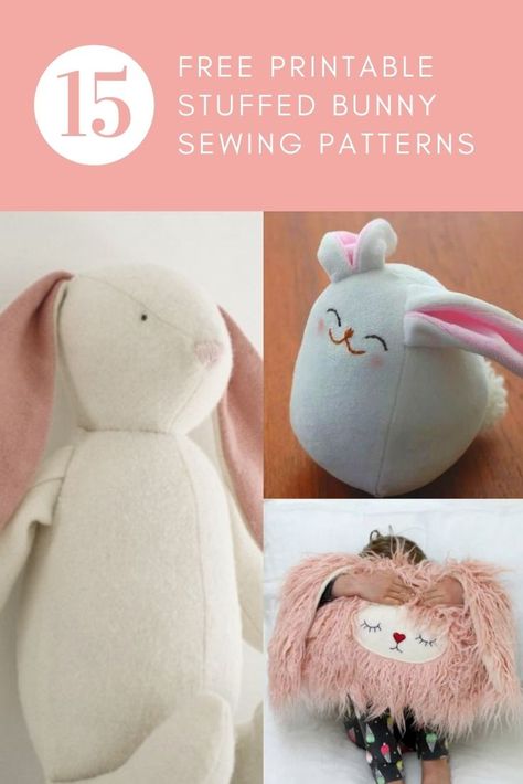 The top 10 cutest stuffed bunny sewing patterns, plus 5 more that are quirky and fun. In this post I've added which patterns include the best tutorials. Some include really great instructions and take you by the hand form start to finish. Even if you've never sewn before, they are totally do-able. Sewn Stuffed Animals Free Pattern, How To Sew Stuffed Animals For Beginners, Bunny Stuffy Sewing Pattern, Rabbit Stuffed Animal Pattern, Diy Hand Sewn Stuffed Animals, Diy Rabbit Stuffed Animal, Pattern For Stuffed Animals Free, How To Sew A Bunny, Stuffed Bunny Pattern Free