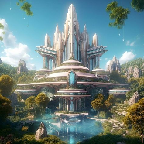 futuristic castle in utopia AI generative Futuristic Castle, Utopia Aesthetic, Futuristic Concept Art, Fantasy Castle, Commonwealth, Fantasy Landscape, Amazing Architecture, Book Aesthetic, Free Stock Photos