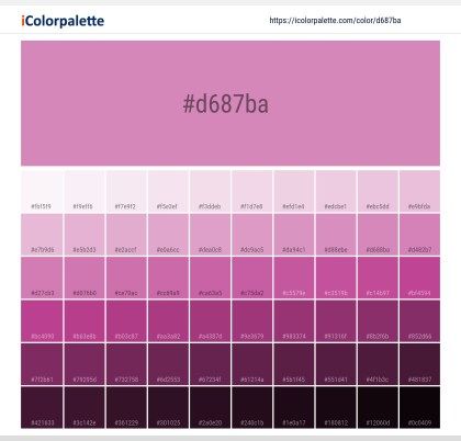 Pantone 16-3118 Tcx Cyclamen Color | Hex color Code #D687BA information | Hsl | Rgb | Pantone Pantone Color Book, Space Information, Color Palette From Image, Pantone Color Chart, Hexadecimal Color, Beige Color Palette, Pantone Colour Palettes, Color Palette Challenge, Hex Color Palette