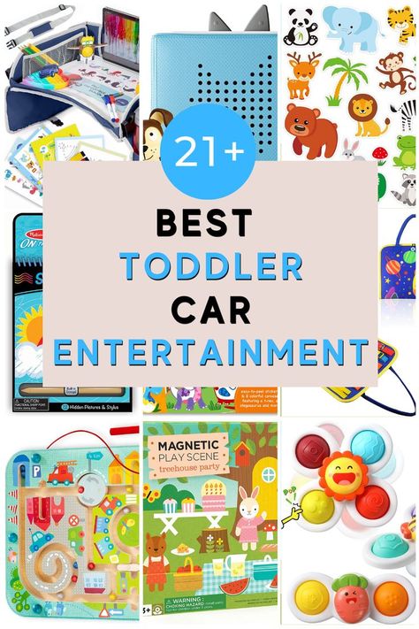 20+ car activities for toddlers (2 and 3 year olds) that will keep your toddler happy in the car for your next road trip. This list includes the best travel puzzles, travel books, crafts and more. Car Activities For Toddlers, Toddler Road Trip Activities, Toddler Car Activities, Car Trip Activities, Kid Road Trip Activities, Car Trip Games, Road Trip Toys, Toddler Road Trip, Activities For One Year Olds