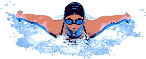 Swimmer. Vector clip art illustration of woman swimmer in competitive swimming event vector illustration Swim Illustration, Swimmer Quotes, Woman Athlete, Swimming Posters, Female Swimmers, Train Drawing, Fashion Illustration Poses, Swimming Women, Event Illustration