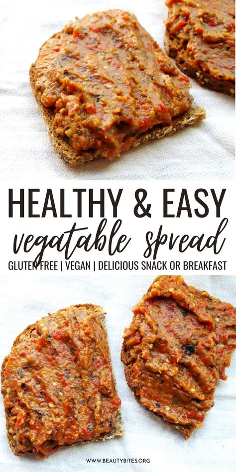 healthy and easy vegetable spread to use on toast or anywhere you want - a delicious vegan spread recipe! Veggie Sandwich Spread, Sandwich Spread Recipes, Fat Free Vegan, Vegan Sandwich Recipes, Vegan Spread, Easy Vegetable, Vegan Dip, Vegetarian Sandwich, Tastemade Recipes