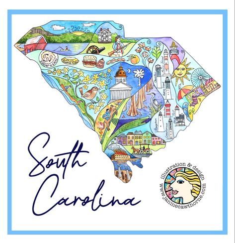 South Carolina Watercolor, South Carolina Map, Been There Done That, State Outline, Personalized Art, Map Art Print, Pin Image, State Map, Personalize Art