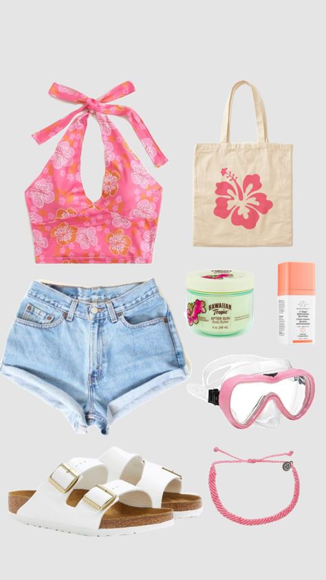 Aesthetic Hawaii Outfits, Hawaii Vibes Outfit, Cute Summer Outfits Beach, Coconut Girl Summer Outfits, Beach Girl Outfits Aesthetic, Hawaiian Outfits Women, Cute Tropical Outfits, Coconutgirl Outfits, Summer Tropical Outfits