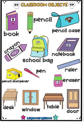 My Classroom Worksheets, Classroom Object, School Objects, Classroom Objects, Teach English To Kids, English For Kids, Kindergarten Classroom Decor, Grammar For Kids, English Activities For Kids