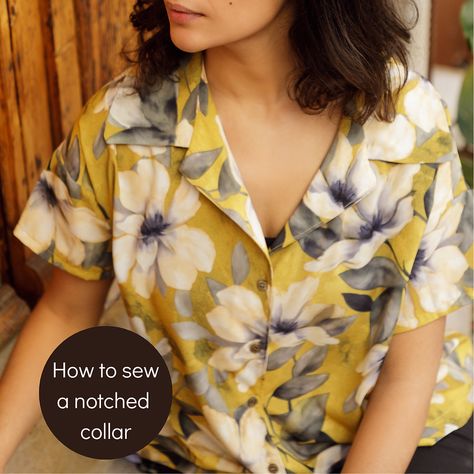 How to sew a Notched Collar _ Sewing tutorial Sewing Collars, Kurti Neck, Make Your Own Clothes, Kurti Neck Designs, Handmade Wardrobe, Collar Pattern, Collar Top, How To Sew, Tailored Jacket