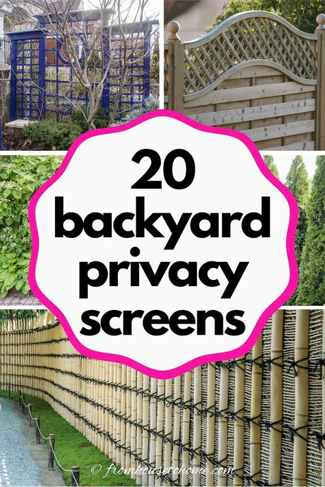 Great outdoor privacy screen ideas! I love the DIY trellises and garden screens that look great in your landscaping and help to make your yard more private. #fromhousetohome #gardenprivacy  #gardendesign #gardenstructures #gardeningtips Lattice Privacy Fence, Backyard Privacy Ideas, Lattice Privacy Screen, Backyard Privacy Screen, Privacy Trellis, Yard Privacy, Diy Privacy Screen, Garden Screens, Privacy Ideas