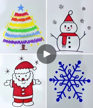 62K views · 1.1K reactions | Drawing Christmas Activities for Kids | Easy Christmas Drawing Ideas For Kids | By Kidpid | Facebook Draw Snowflake, Easy Santa Drawing, Draw A Bow, Draw A Star, Christmas Drawings For Kids, Draw A Snowman, Winter Drawing, Drawings For Kids, Easy Christmas Drawings