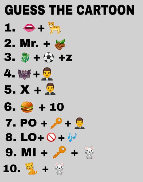 #puzzle #whatsapppuzzle #riddles #cartoon #guessthecartoon #pokemon #famouscartoon #whatsapp #new #now #pinterest #emoji #emojipuzzle #emojiriddles Guess The Emoji Answers, Emoji Answers, Emoji Cartoon, Kids Birthday Party Activities, Guess The Emoji, Emoji Puzzle, Brain Teasers Riddles, Cartoon Puzzle, Emoji Quiz