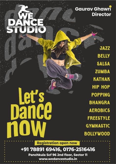 Dance Poster Design Graphics, Dance Class Poster, Class Poster Design, Dance Poster Design, Bhangra Dance, Yoga Flyer, Checkered Nails, Class Poster, Graphic Design Flyer