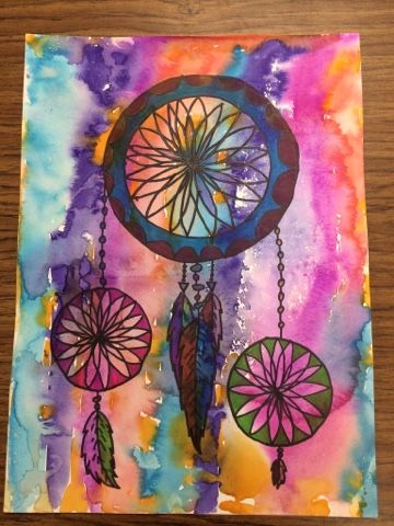 So, wrapping up my summer camp lessons, I had seen several blogs posting a lesson on Dream Catchers, including Smart Class, and knew I neede... Native American Art Projects, Intermediate Art, Elementary Art Lessons, Smart Class, Haring Art, Dream Catcher Art, Watercolor Art Diy, Drip Drip, Watercolor Art Paintings